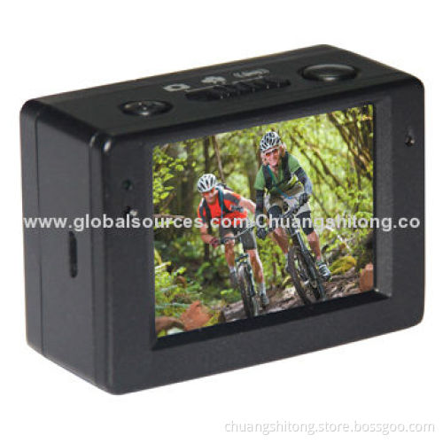 Mini camera for motor sports 30M waterproof with IR lights for night vision, 2.0-inch LCD